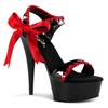 Pleaser - DELIGHT615 Sandale à bride à la cheville - Noir/Rouge Product image